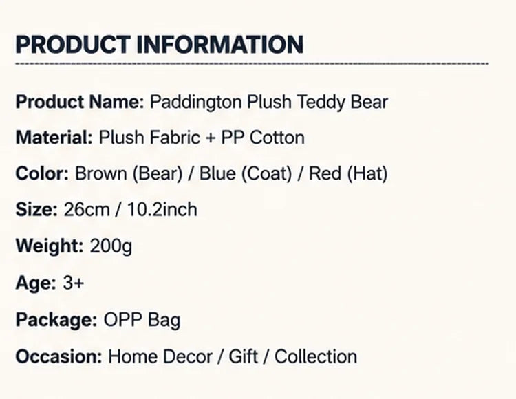 Teddy Bear Doll with Red Hat and Blue Coat Birthday Christmas Gift for Kids